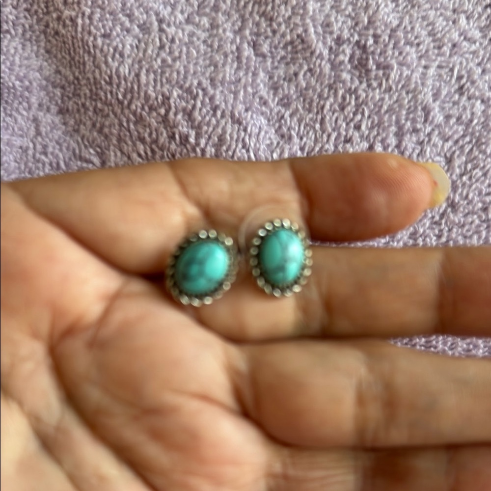 Chaps Turquoise and Silver Earrings